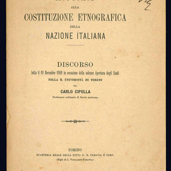 Intorno alla costituzione etnografica della nazione italiana.