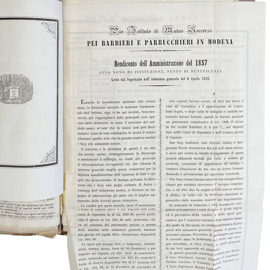 Cronaca di Modena. Manoscritto cartaceo in italiano. Modena, 1837-1862