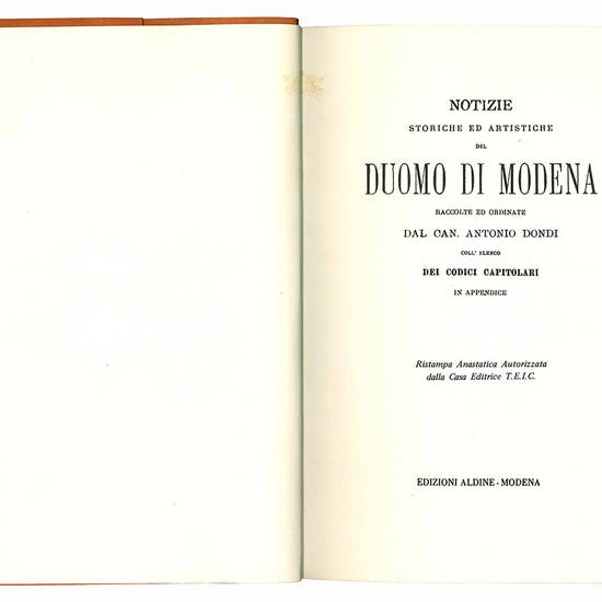 Notizie storiche ed artistiche del Duomo di Modena (ristampa anastatica).