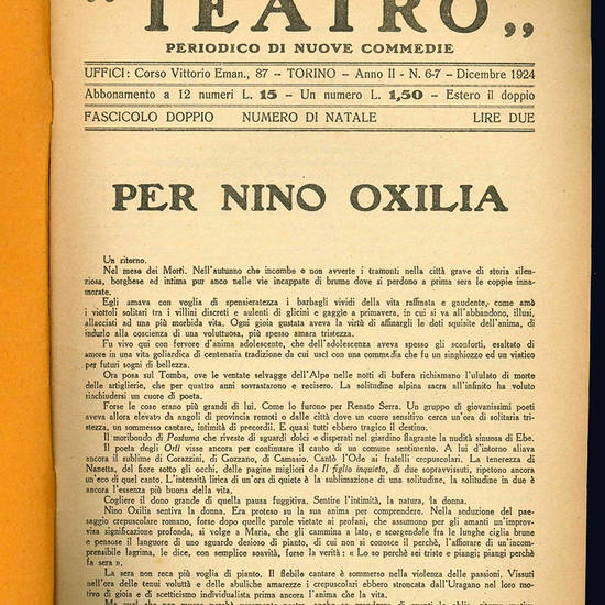 Teatro. Periodico di nuove commedie.