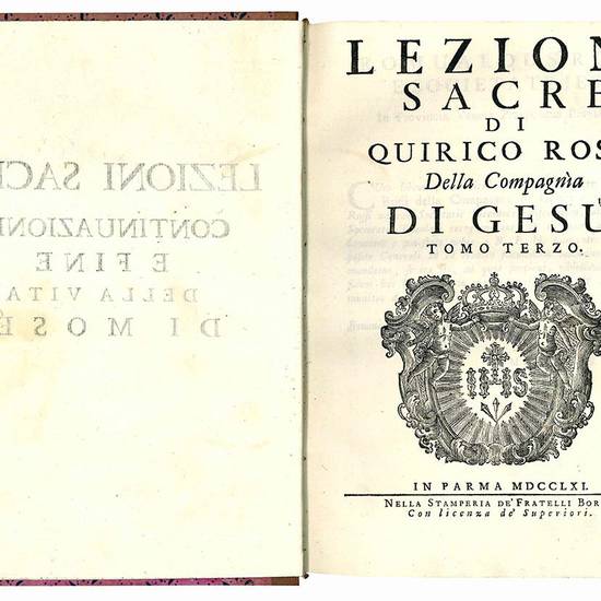 Lezioni sacre di Quirico Rossi della Compagnia di Gesù.