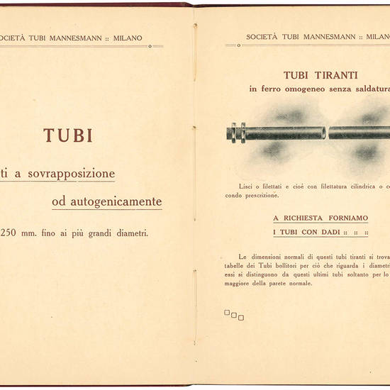 Società tubi Mannesmann. Edizione 1910.