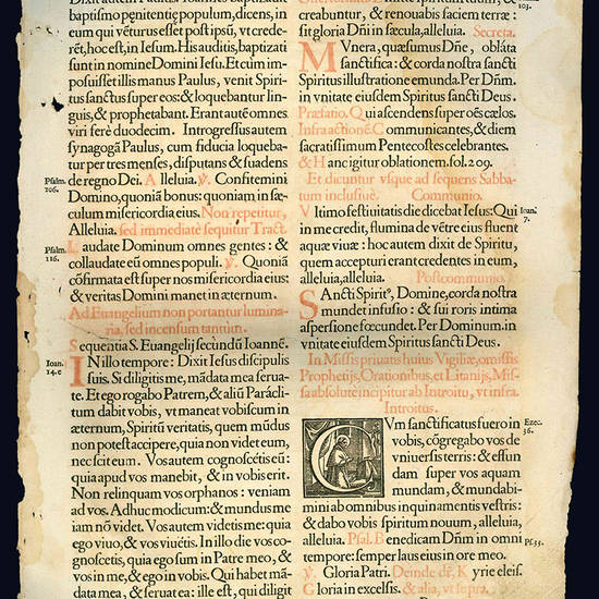 Incisioni in legno a piena pagina tratte da libri liturgici del Cinquecento e del Seicento.