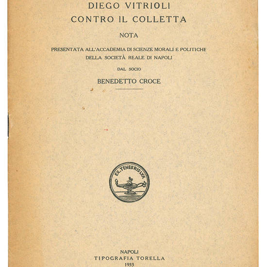 La Napoli del "Quinquennio": Diego Vitrioli contro il Colletta. Nota presentata all'Accademia di Scienze morali e politiche della Società Reale di Napoli.