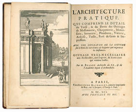 L?architecture pratique, qui comprend le détail du toisé, & du devis des ouvrages de massonnerie, charpenterie, menuiserie, serrurerie, plomberie, vitrerie, ardoise, tuille, pavé de grais & impression. Avec une explication de la Coutume sur le titre de