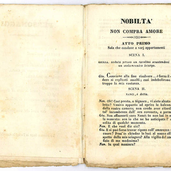 Nobiltà non compra amore. Commedia in quattro atti.