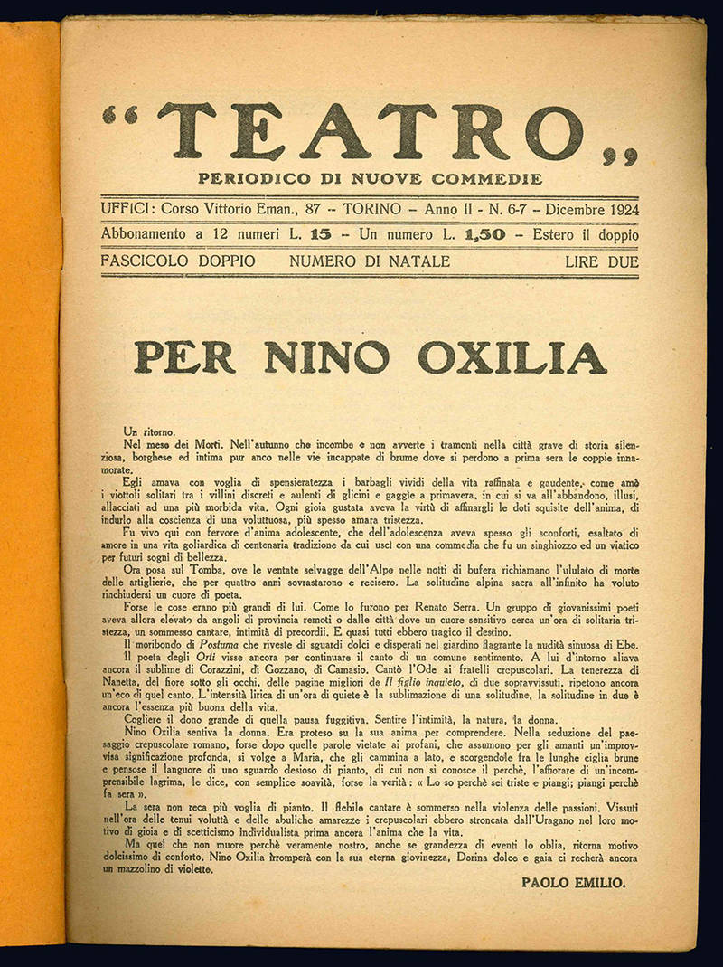 Teatro. Periodico di nuove commedie.