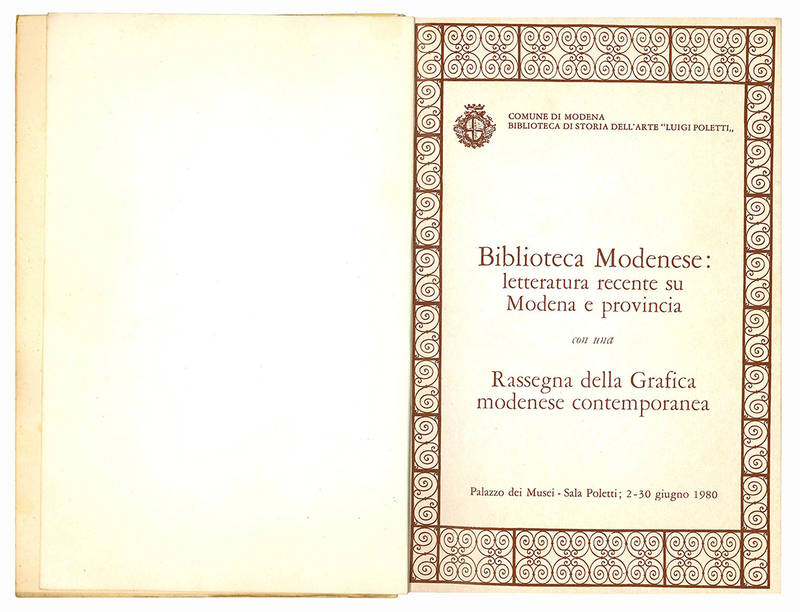 Biblioteca Modenese: letteratura recente su Modena e provincia.