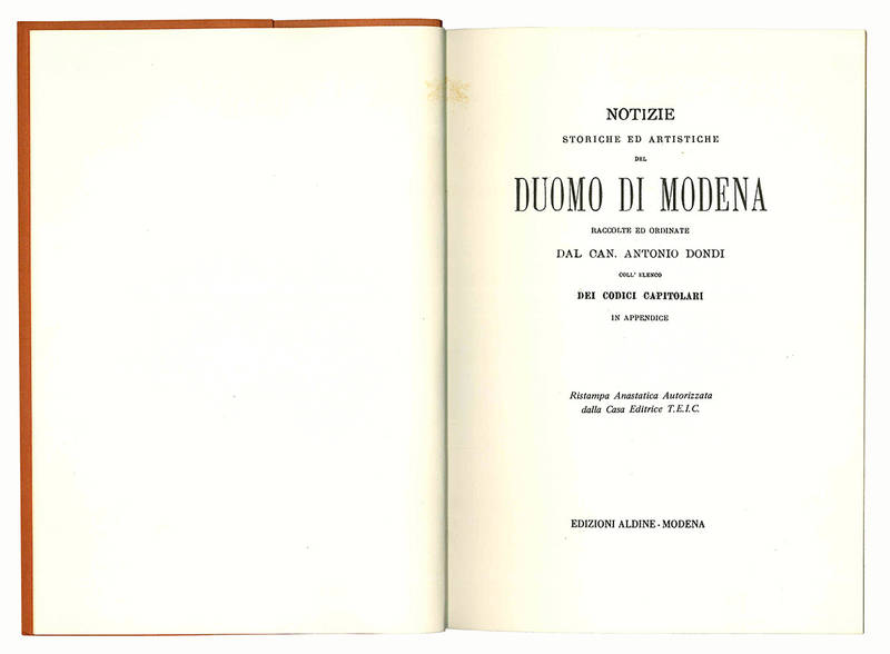 Notizie storiche ed artistiche del Duomo di Modena (ristampa anastatica).