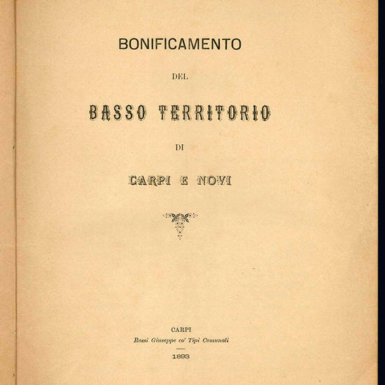 Bonificamento del basso territorio di Carpi e Novi.