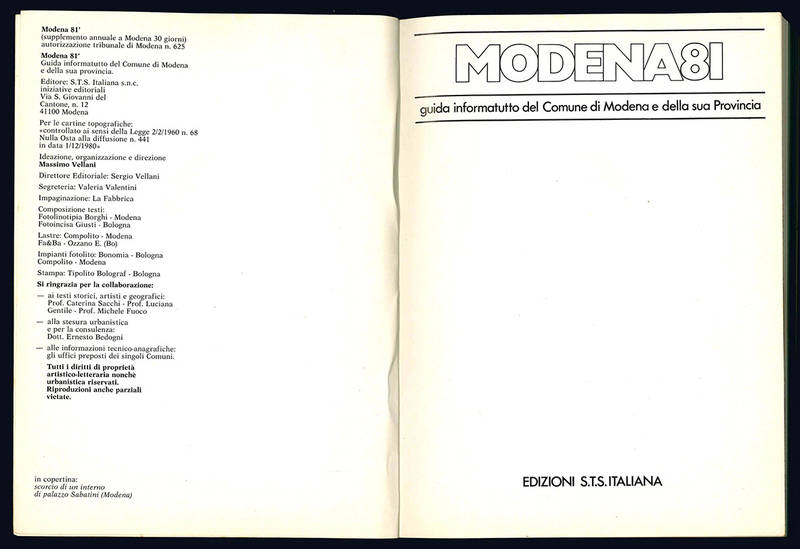 Modena 81. Guida informa tutto del Comune di Modena e della sua Provincia.