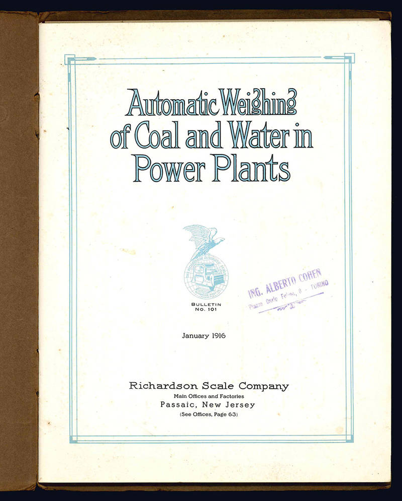 Automatic weighing of coal and water in power plants. Bulletin n°101.