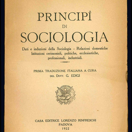 Principi di sociologia.