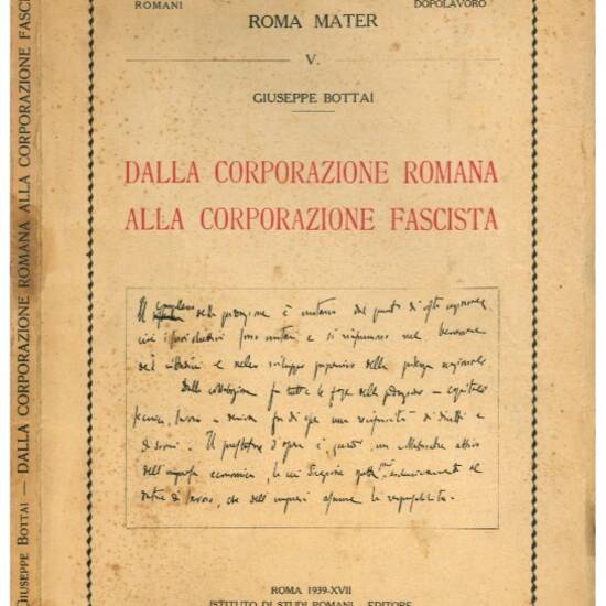 Dalla corporazione romana alla corporazione fascista.