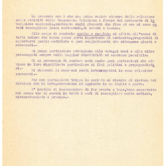 Per una storia della resistenza modenese. Lotta partigiana C.L.N. Raccolta di documenti dattiloscritti, a stampa e manoscritti riguardanti il Comitato di Liberazione Nazionale della provincia modenese, i rapporti con il partito Democratico Cristiano e suc