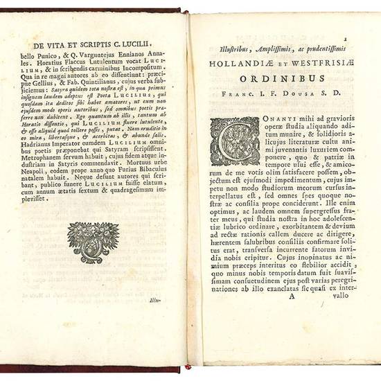 Caji Lucilii Suessani Auruncani ... Satyrarum quae supersunt reliquiae. Franciscus Jani F. Dousa collegit, disposuit, & notas addidit. Editio II. Lugduno-Batava auctior, & emendatior.