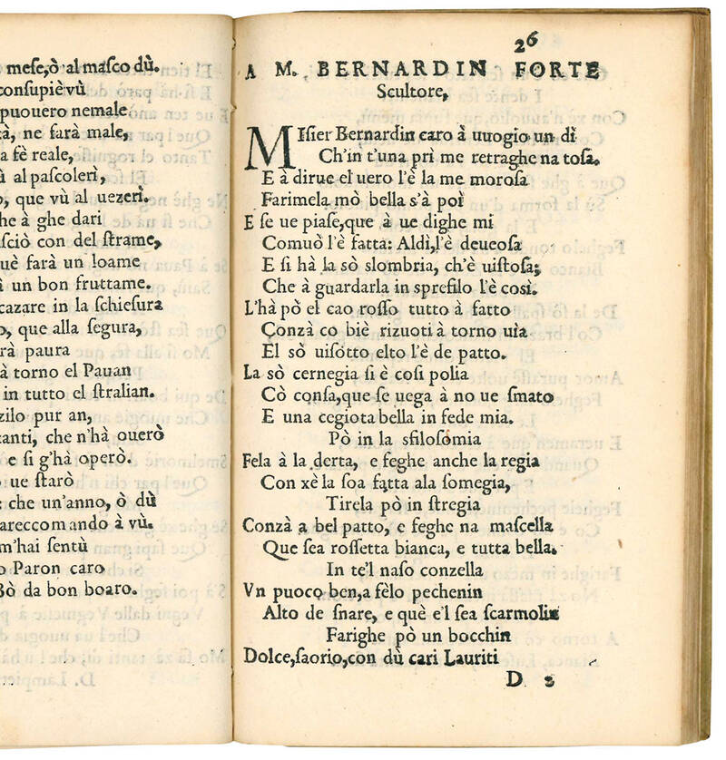 Rime di Domenego Lampietti ditto Lenzo Durello. In lingua rustega padovana parte prima [all published]. Di nuovo stampate & con soma diligenza corrette