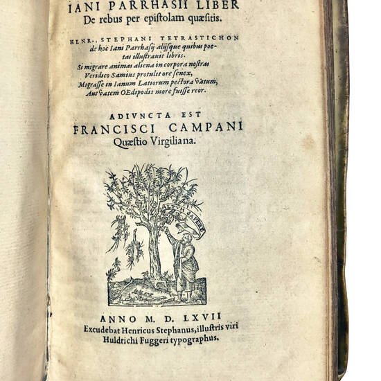 Epistolicarum quaestionum libri V. In quîs ad varios scriptores, plaeraque ad T. Livium, Notae. Antwerp, Christoph Plantin, 1577. [bound with:] Liber de rebus per epistolam quæsitis [...] adjuncta est Francisci Campani Quaestio Virgiliana. Paris, Henri