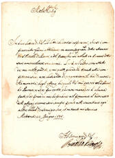 Lettera cancelleresca con firma autografa. Manoscritto su carta. Modena, 22 giugno 1686