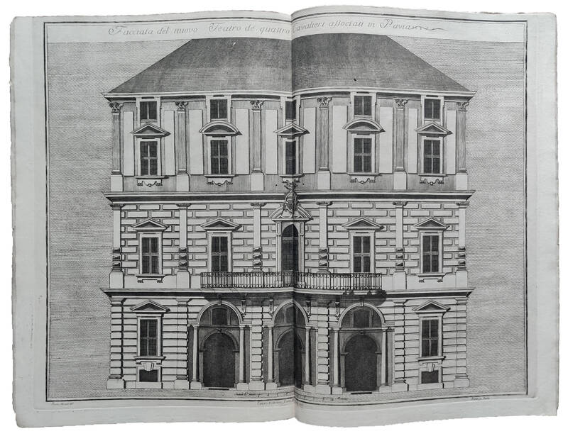 Disegni del nuovo teatro de quattro cavalieri eretto in Pavia l’anno MDCCLXXIII opera del Cav. Antonio Galli Bibiena