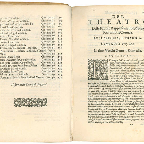 Il teatro delle favole rappresentative, overo la ricreatione comica, boscareccia, e tragica: divisa in cinquanta giornate