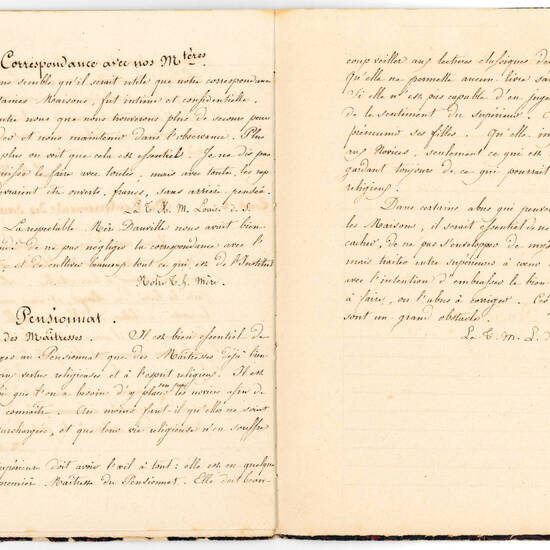 Notes des Conférences avec la T.H. Mère de Montélimart 186. Manuscript on paper. France, ca. 1860s