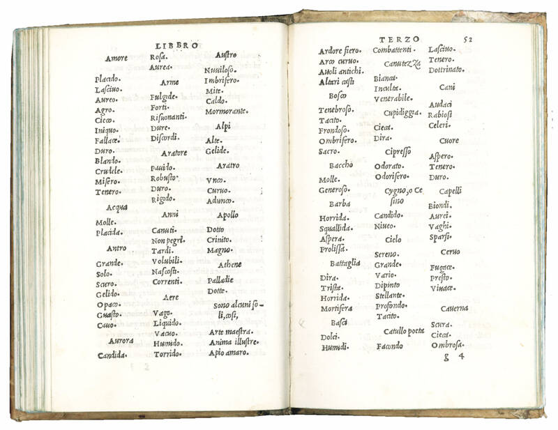 Le vulgari elegantie di messer Nicolao Liburnio. Colophon: Impresse in Vinegia nelle case d’Aldo Romano & d’Andrea Asolano suo suocero, 1521 del mese di giugno