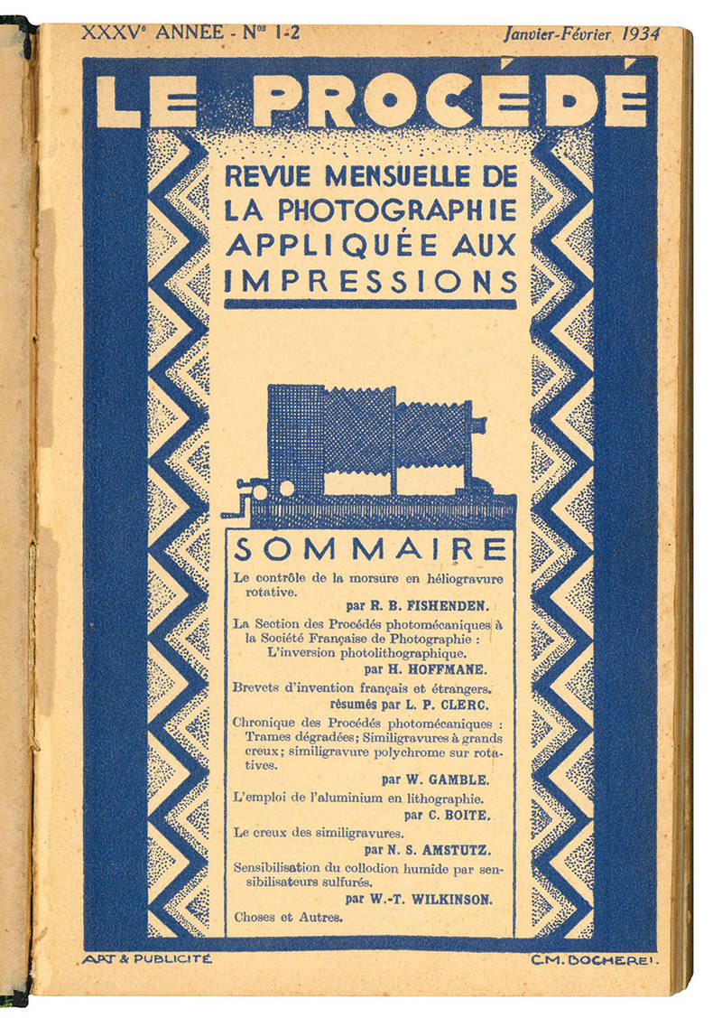 La procédé. Revue mensuelle de la photographie appliquée aux impressions. XXXVe année. N. 1-12. Janvier-Décembre 1934.