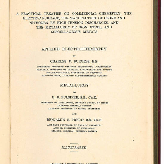 Applied electrochemistry and metallurgy. A pratical treatise on commercial chemistry, the electric furnace, the manufacture of ozone and nitrogen by high-tension discharges, and the metallurgy of iron, steel, and miscellaneous metals ... Illustrated.