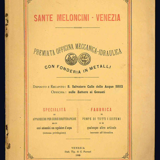 Premiata officina meccanica-idraulica con fonderia in metalli.