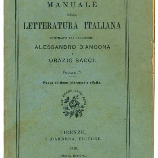 Manuale della letteratura italiana. Completo dei VI volumi.