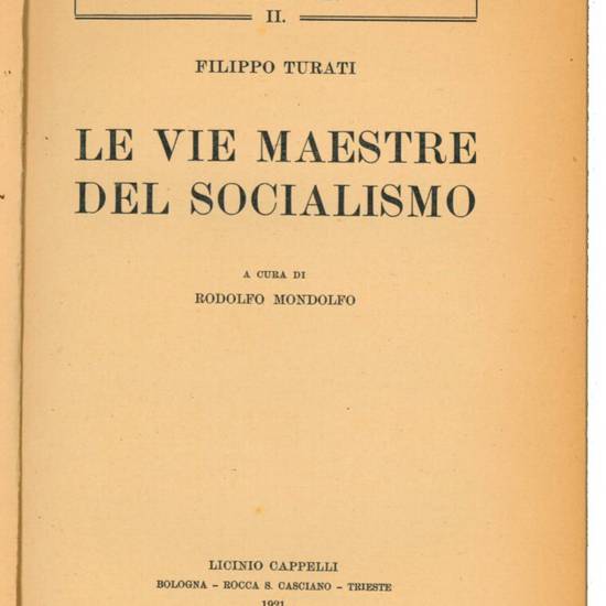 Le vie maestre del socialismo.