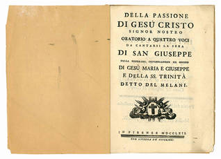 Della passione di Gesù Cristo Signor nostro da cantarsi