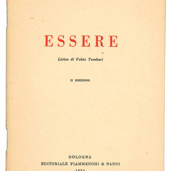 Essere. Lirica di Fabio Tombari.