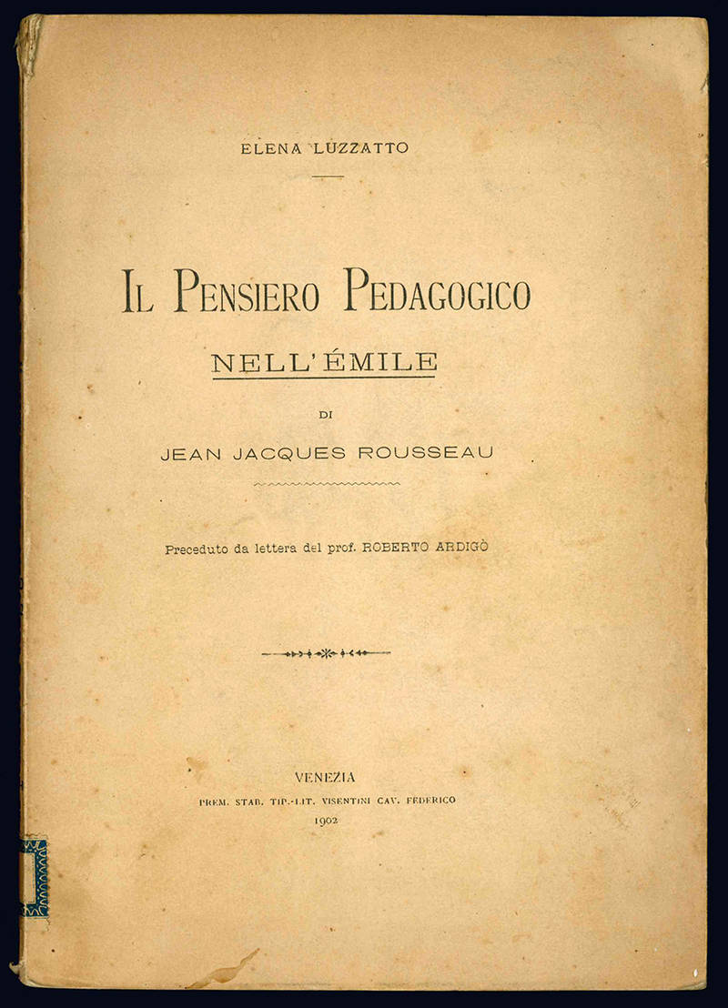 Il pensiero pedagogico nell'Emile di Jean Jacques Rousseau.