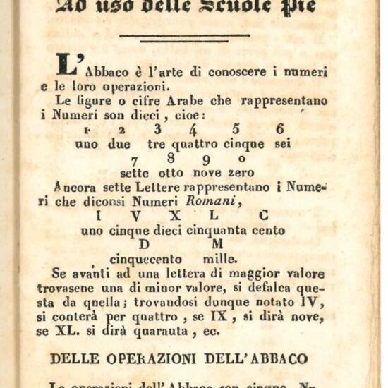 Nuovo libretto d'abbaco ad uso delle scuole pie.