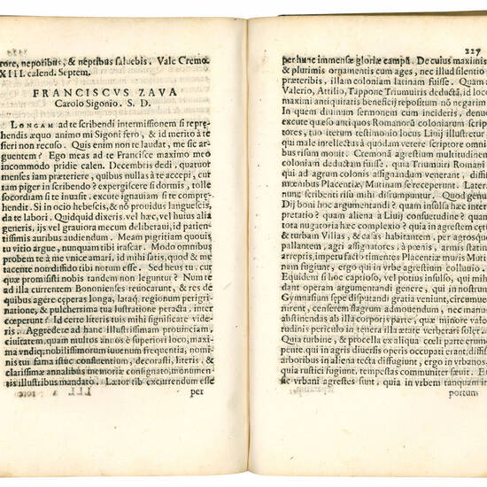 Francisci Zavae Cremonen. Orationes IV. Epistolarum lib. VIII. Carminum lib. III.