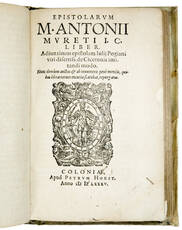 Epistolarum [...] liber. Adiunximus epistolam Julii Pogiani viri disertiss. de Ciceronis imitandi modo. Nunc demùm auctus & ab innumeris penè mendis, quibus librariorum incuria scatebat, repurgatus. Köln, Peter Horst, 1585. [Bound with:] Epistolae [...