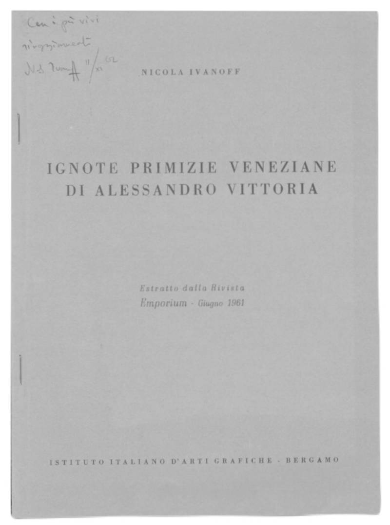 Ignote primizie veneziane di Alessandro Vittoria.