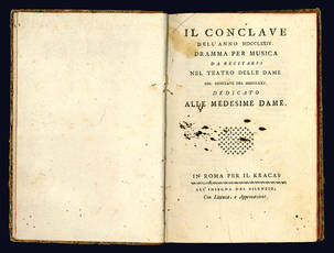 Il conclave dell’anno 1774. Dramma per musica