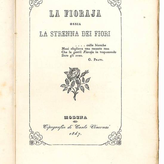 La fioraja ossia la strenna dei fiori. Anno II.