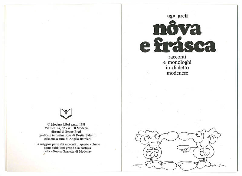 Nova e frasca. Racconti e monologhi in dialetto modenese.