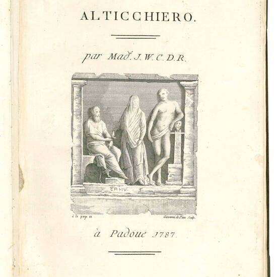 Alticchiero par Mad.e J.W.C.D.R. À Padoue, 1787