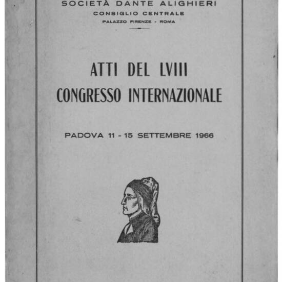 Umanità dei veneti: atti del LVIII congresso internazionale. Padova, 11-15 settembre 1966.