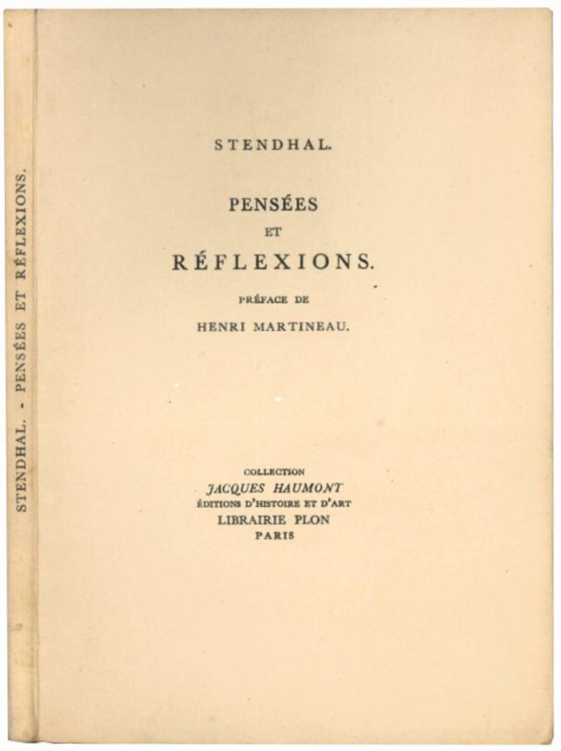 Pensées et réflexions. Préface de Henri Martineau.