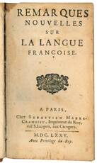 Remarques nouvelles sur la langue françoise.