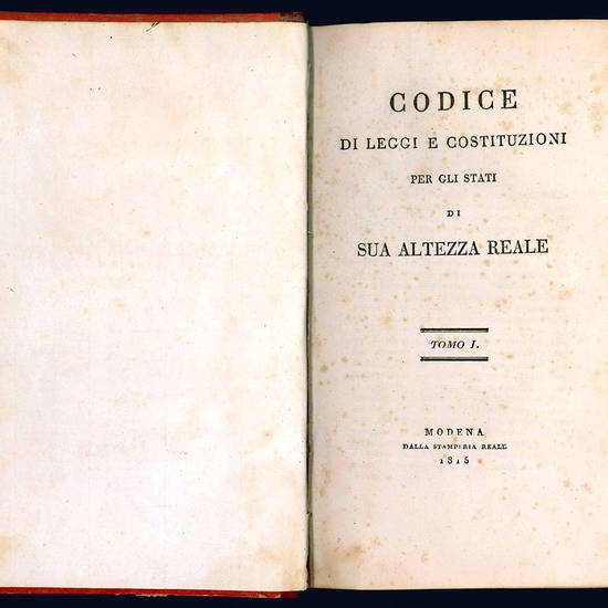 Codice di leggi e costituzioni per gli Stati di sua altezza reale.