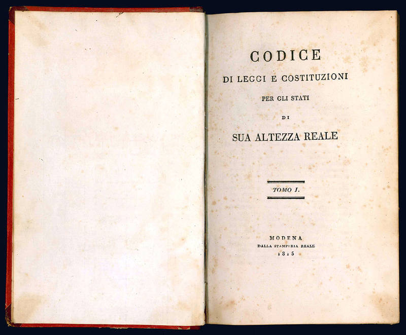 Codice di leggi e costituzioni per gli Stati di sua altezza reale.