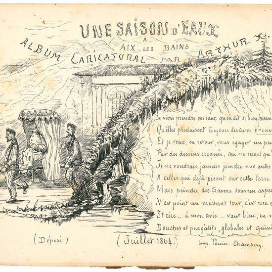 Une saison d'eaux à Aix-les-Bains. Album caricatural. Juillet 1864.