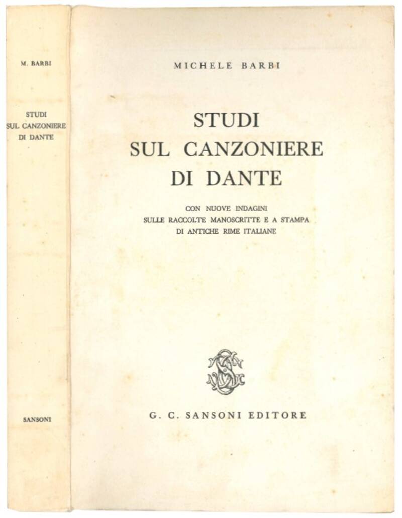 Studi sul canzoniere di Dante, con nuove indagini sulle raccolte manoscritte e a stampa di antiche rime italiane.